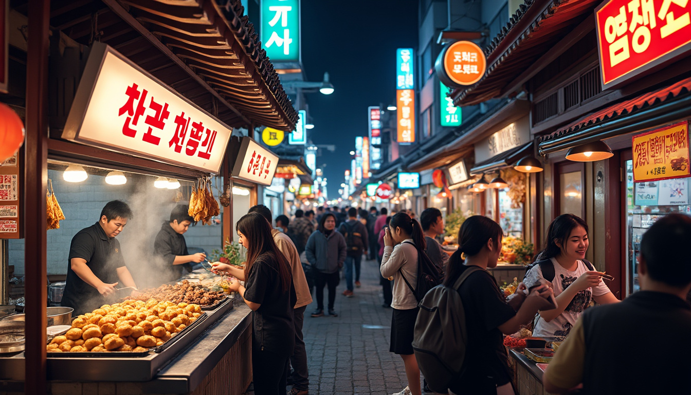 Les prix de la street food à Séoul : guide complet pour les gourmets 2 découvrez les délices de la street food à séoul avec notre guide complet pour les gourmets. explorez les prix, les plats incontournables et les meilleures adresses pour savourer une expérience culinaire unique dans la capitale sud-coréenne.