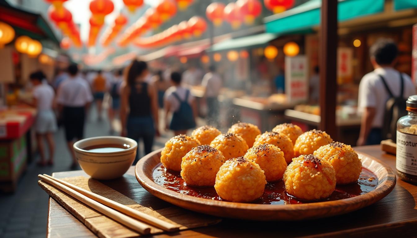 Takoyaki : qu'est-ce que c'est et comment le déguster ? 1 découvrez le takoyaki, cette délicieuse spécialité japonaise à base de boulettes de pâte garnies de morceaux de poulpe. apprenez comment le déguster comme un pro et savourez les différentes variantes de ce plat emblématique lors de votre prochaine aventure culinaire.